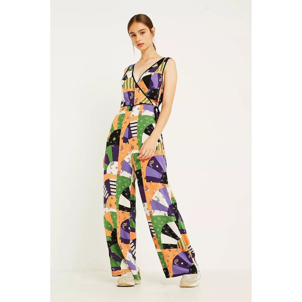 UO Patchtastic Jumpsuit Size 4 Multicolor